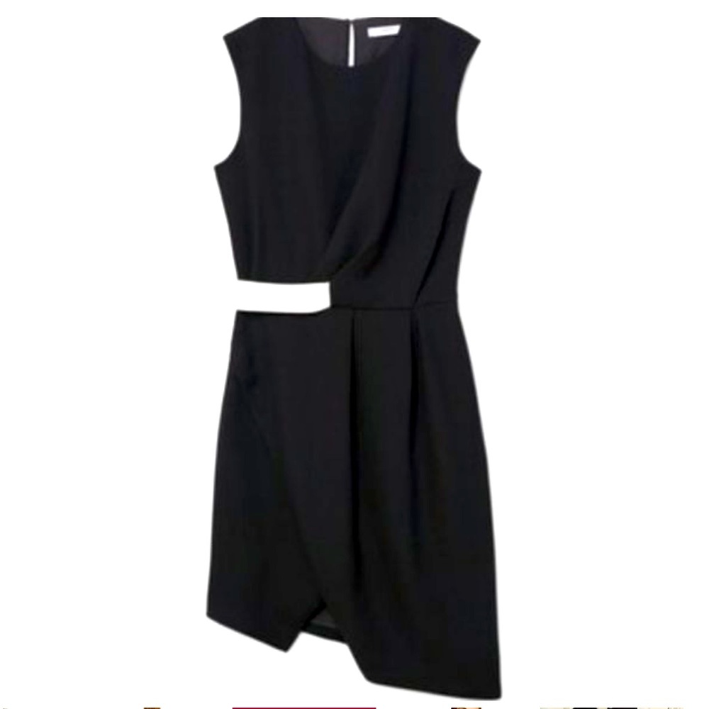 Mango Black Asymmetrical Dress NWT